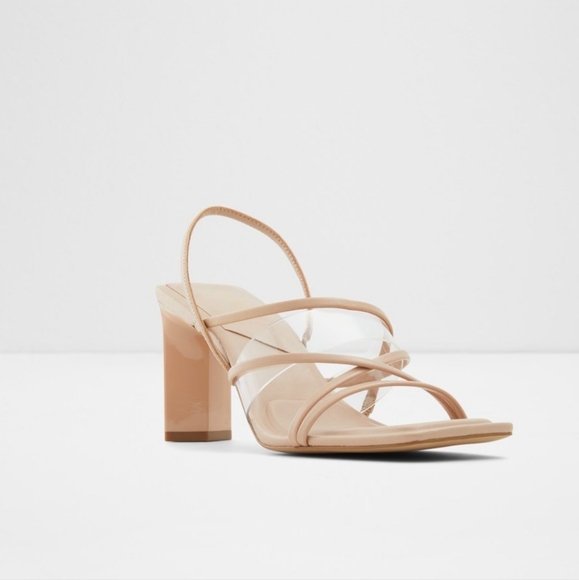 Aldo womens Jennifer270 Bone Women Synthetic Dress Sandals Heeled Sandal - Picture 1 of 6